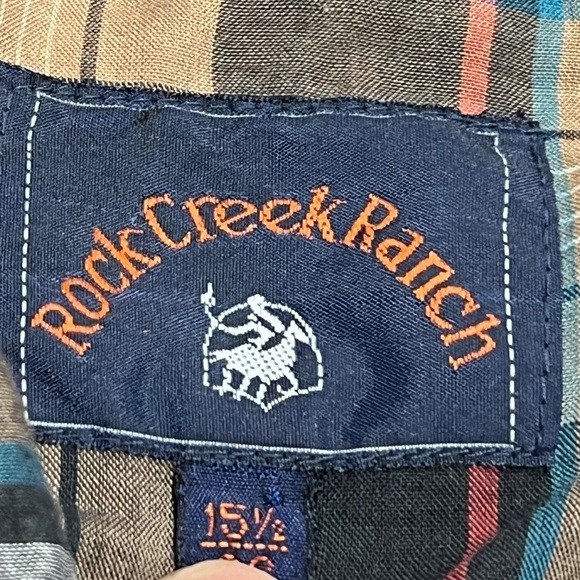 Vintage Western Rancher Rockabilly Plaid Rock Creek Ranch Button Down Shirt - Picture 5 of 5